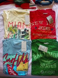 set 4 t-shirt uomo con stampe taglia s comoda