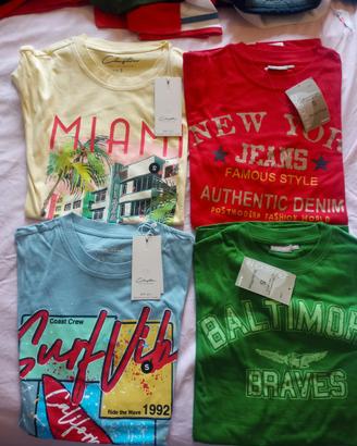 set 4 t-shirt uomo con stampe taglia s comoda