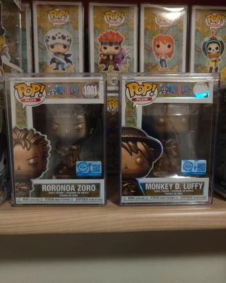 Funko Pop Luffy Zoro Bronze One Piece 25 anniversa