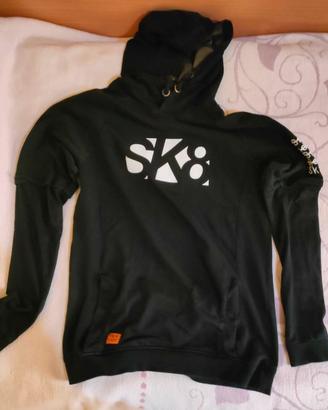 Felpa con cappuccio nera SK8 taglia 13-14 anni (XS
