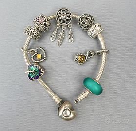Bracciale Pandora chiusura cuore mis. 17+9 charm 