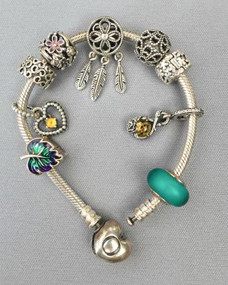 Bracciale Pandora chiusura cuore mis. 17+9 charm 