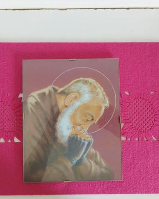 Quadrettino Padre Pio in Preghiera con cornice