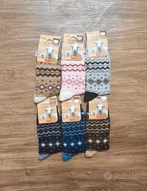 6 paia calze donna lana merino tg 35-40 nuove