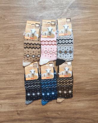 6 paia calze donna lana merino tg 35-40 nuove