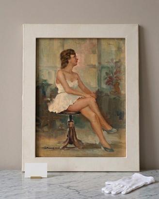 Quadro Olio su Tela Figura Femminile A. Brandi