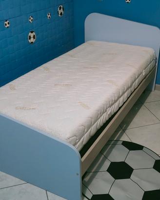 letto ad una piazza ragazzo celeste 