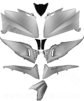 KIT CARENE 10 PZ TMAX 530 2012>2014 GRIGIO