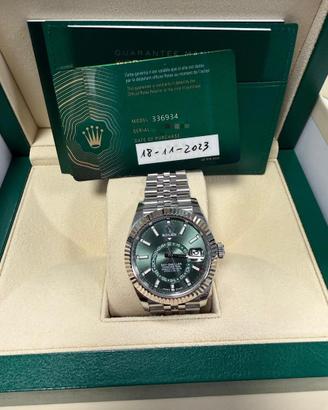 Rolex sky dweller verde menta