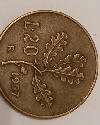 Lire 20 del 1957
