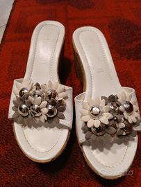 ciabatte in pelle bianche