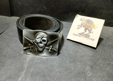 Cintura Hugo Boss Pirata cuoio nero lunghezza 100