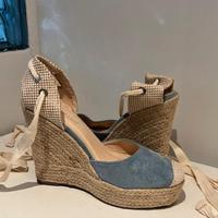 Espadrillas con zeppa in corda intrecciata