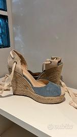 Espadrillas con zeppa in corda intrecciata