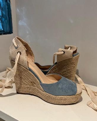 Espadrillas con zeppa in corda intrecciata