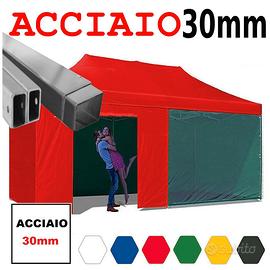 Gazebo pieghevole 6x3 rosso giardino feste eventi