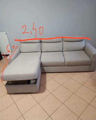 divano letto con penisola contenitore 