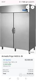 frigo commerciale nuovo a 2 ante in acciaio inox m