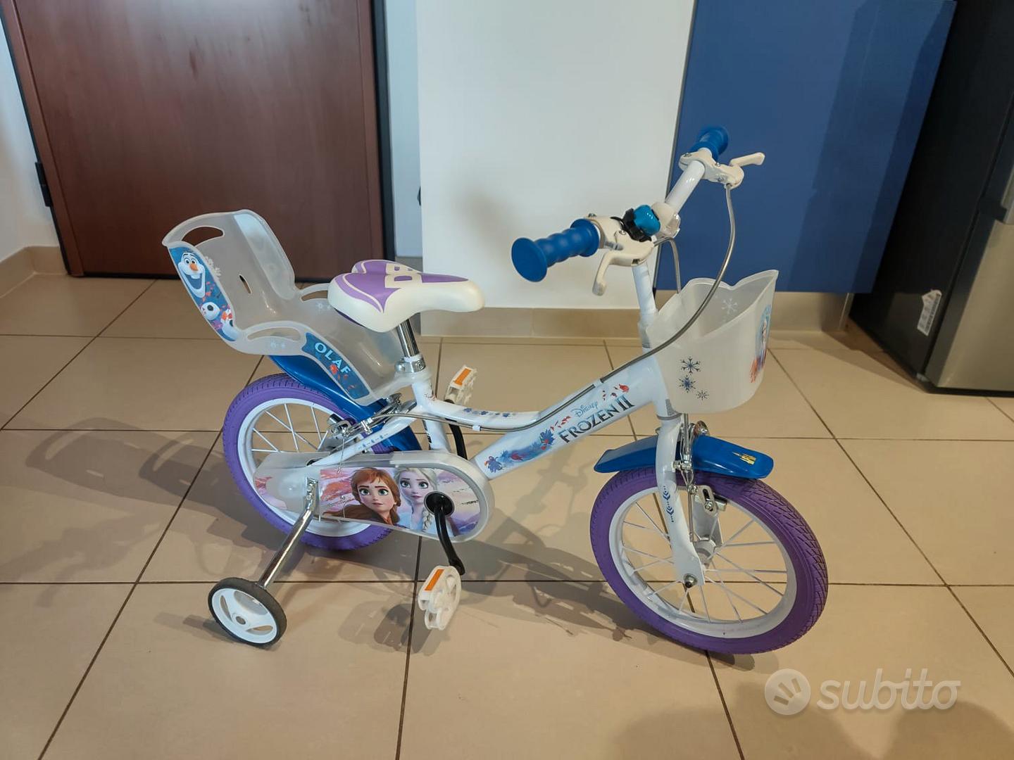 Bicicletta Frozen 14'' Per Bambina - Blu E Bianco Con Accessori - Foto 2