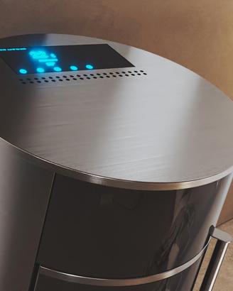 Termostufa stufa pellet legna idro design fiera