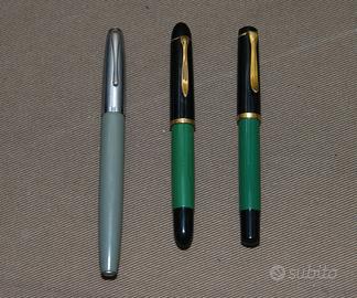 Tre penne stilografiche vintage  Aurora-Pelikan