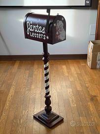 Cassetta posta Santa Claus metallo effetto legno