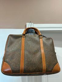 Borsa PC Kendo s’ Vintage in Cuoio e Paisley