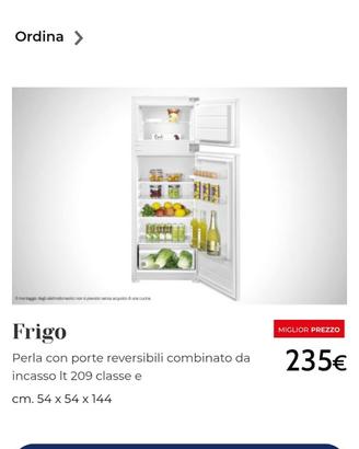 Frigorifero da incasso Perla (nuovo)