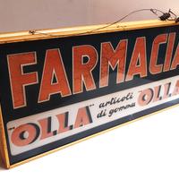 OLLA FARMACIA antica insegna luminosa BGM Milano
