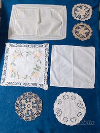Lotto Vintage 7 Tovagliette E Centrini Cotone E Li