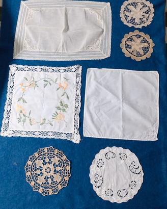 Lotto Vintage 7 Tovagliette E Centrini Cotone E Li