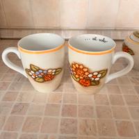 Coppia tazze Thun floreali con scritta interna