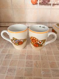 Coppia tazze Thun floreali con scritta interna