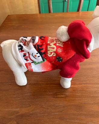 Felpa natalizia con cappuccio per cane taglia toy