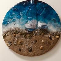 quadro da parete in resina con gin mare