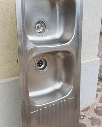 Lavello cucina accio due vasche con gocciolatoio
