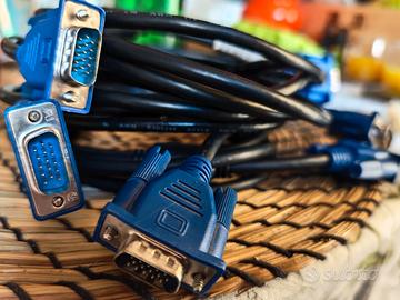 3 Cavi VGA Maschio-Maschio 1,5m PC / proiettore