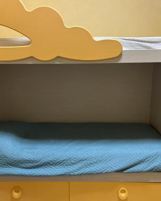 letto a castello con materassi da una piazza