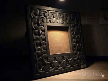 Cornice Quadrata in Legno Intagliato (27x27 cm) mo