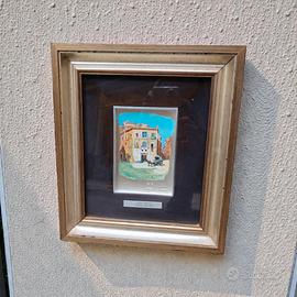 quadro in legno con lastra in argento 