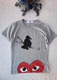 T-shirt-Comme de garcon-Play-Grigio-M-Uomo
