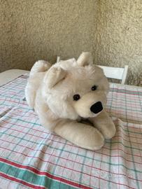 Peluche cane Samoiedo o Chow Chow bianco
