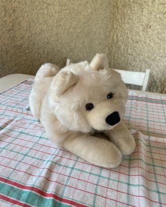 Peluche cane Samoiedo o Chow Chow bianco