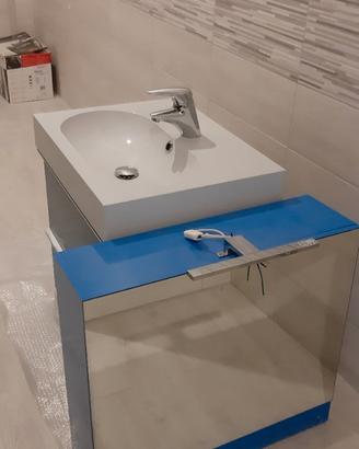 Lavello sospeso+specchiera