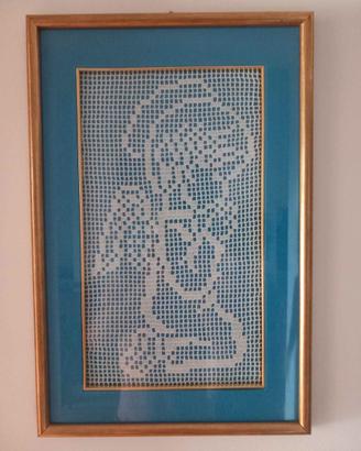 Quadro lavorato a mano con il metodo filet