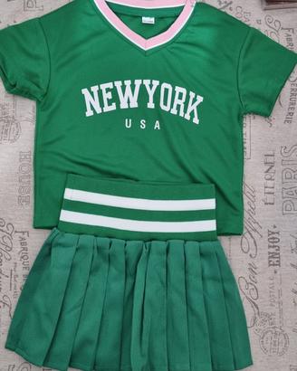 completo stile college o cheerleader maglia gonna 