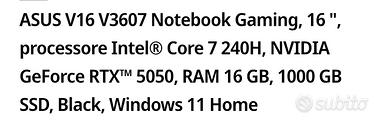 Notebook gaming Asus V16