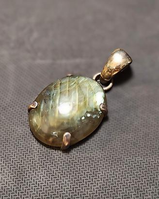 Ciondolo Argento 925 Labradorite Naturale Grande