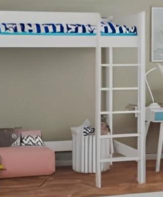 Letto a soppalco in legno massiccio 180x80