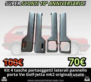 Vw Golf mk2, kit 4 tasche porta oggetti porte